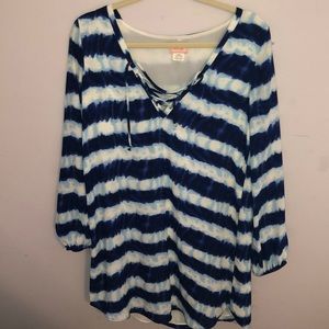 Tie Dye Blue Shift Dress